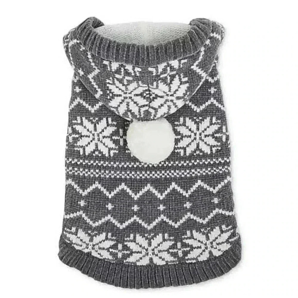 Dog Sweater NWT Chenille Hoodie Fair Isle Sweater size Large - Picture 3 of 9